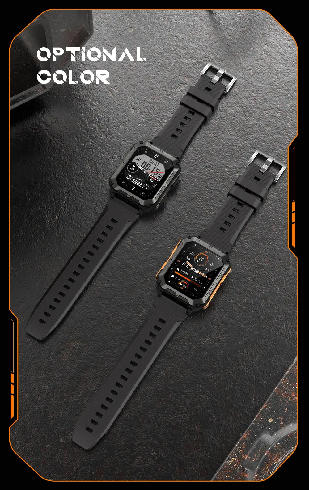 C20Pro Bluetooth Call Outdoor Rugged Sports Waterproof Pedometer Smartwatch — feature 17