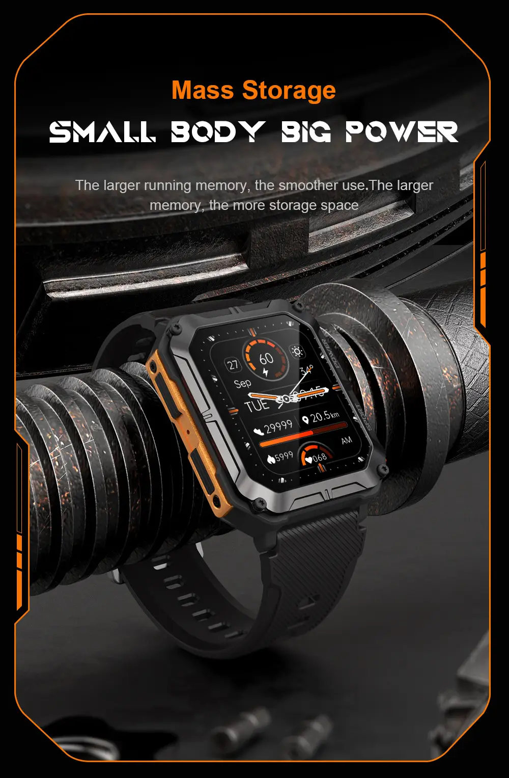 C20Pro Bluetooth Call Outdoor Rugged Sports Waterproof Pedometer Smartwatch — feature 7