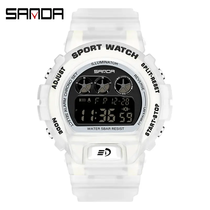 Sanda LED Digital Watch for Men Women Blue Green Waterproof - Image 2