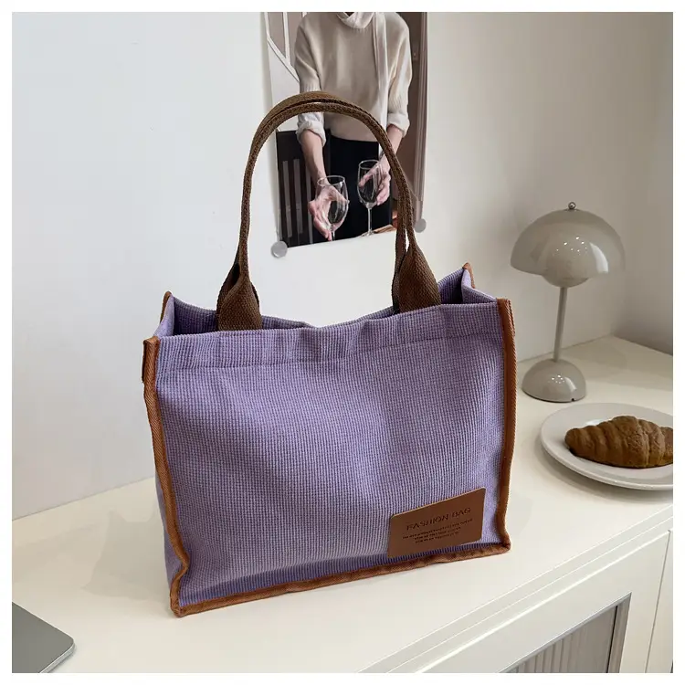 2025 Purple Canvas Tote Bag Large Capacity Women — feature 24