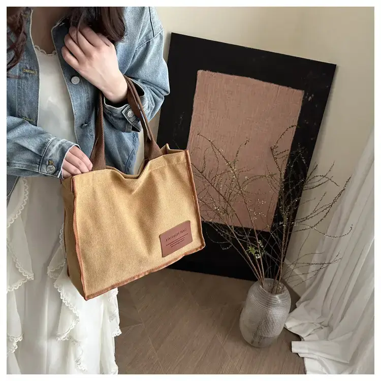 Casual Canvas Tote Bag Large Capacity Literary Korean Style — feature 11