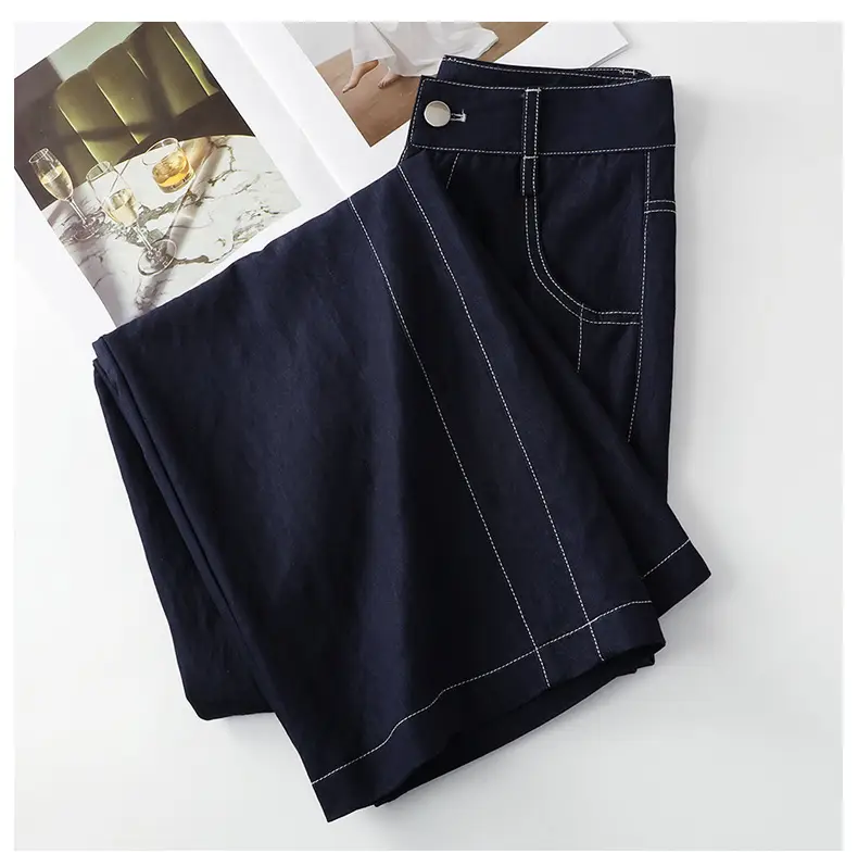 Dark Blue Tencel Wide Leg Pants for Women 2026 — feature 5