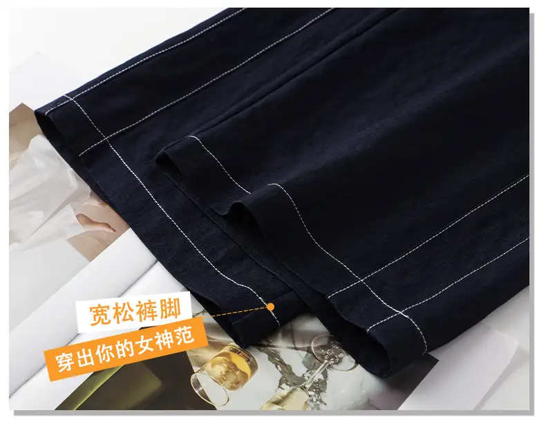 Dark Blue Tencel Wide Leg Pants for Women 2026 — feature 9