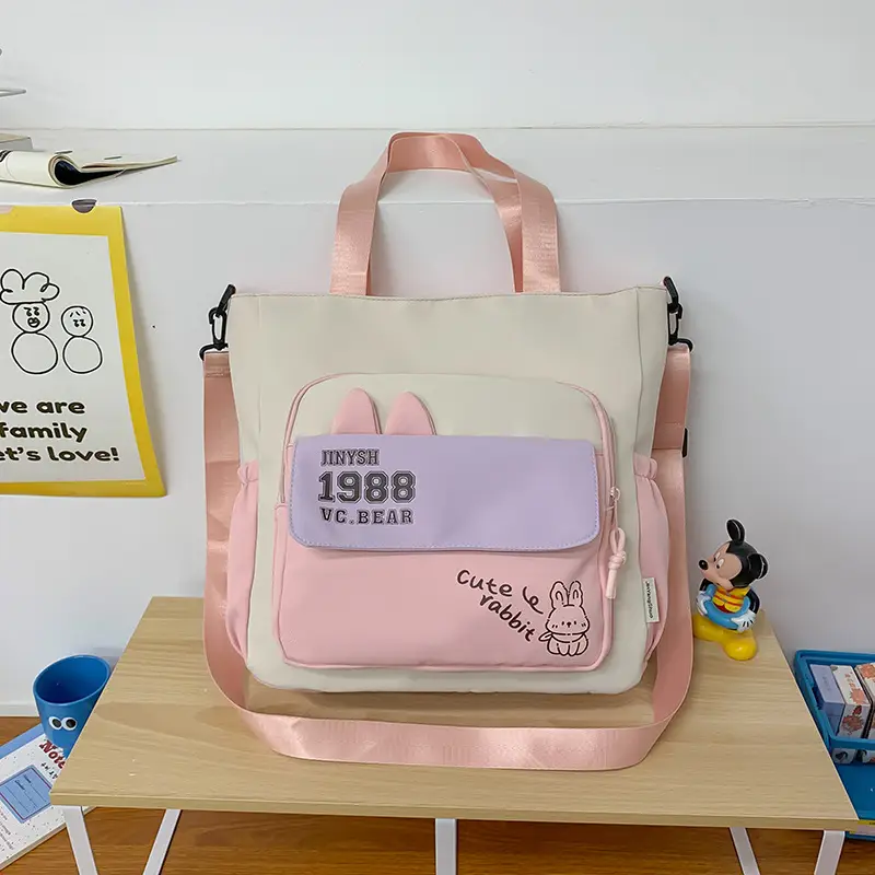 New Primary School Students Canvas Tote Bags Large Capacity