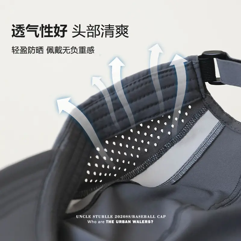 Men's Stubble Cap Grey Breathable Sports Hat — feature 7