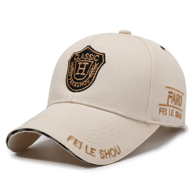 Men's Grey Leather Embroidered Baseball Cap with Fendi Logo - Image 5