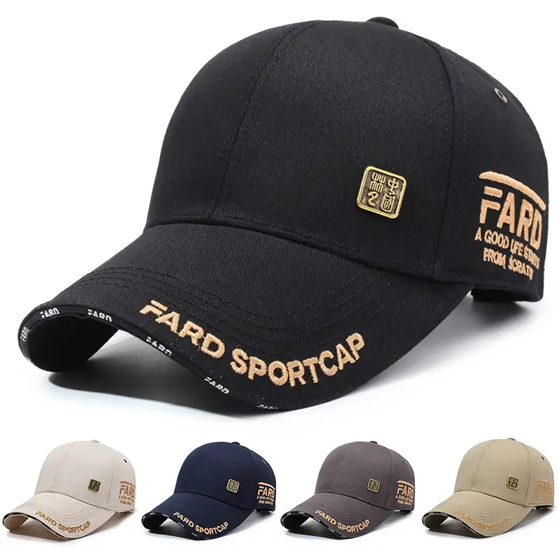 Unisex Embroidered Peaked Cap Black Hard Top Outdoor Casual - Image 7