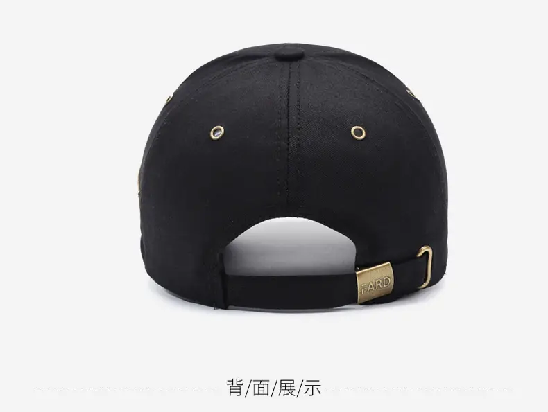 Unisex Embroidered Peaked Cap Black Hard Top Outdoor Casual — feature 11