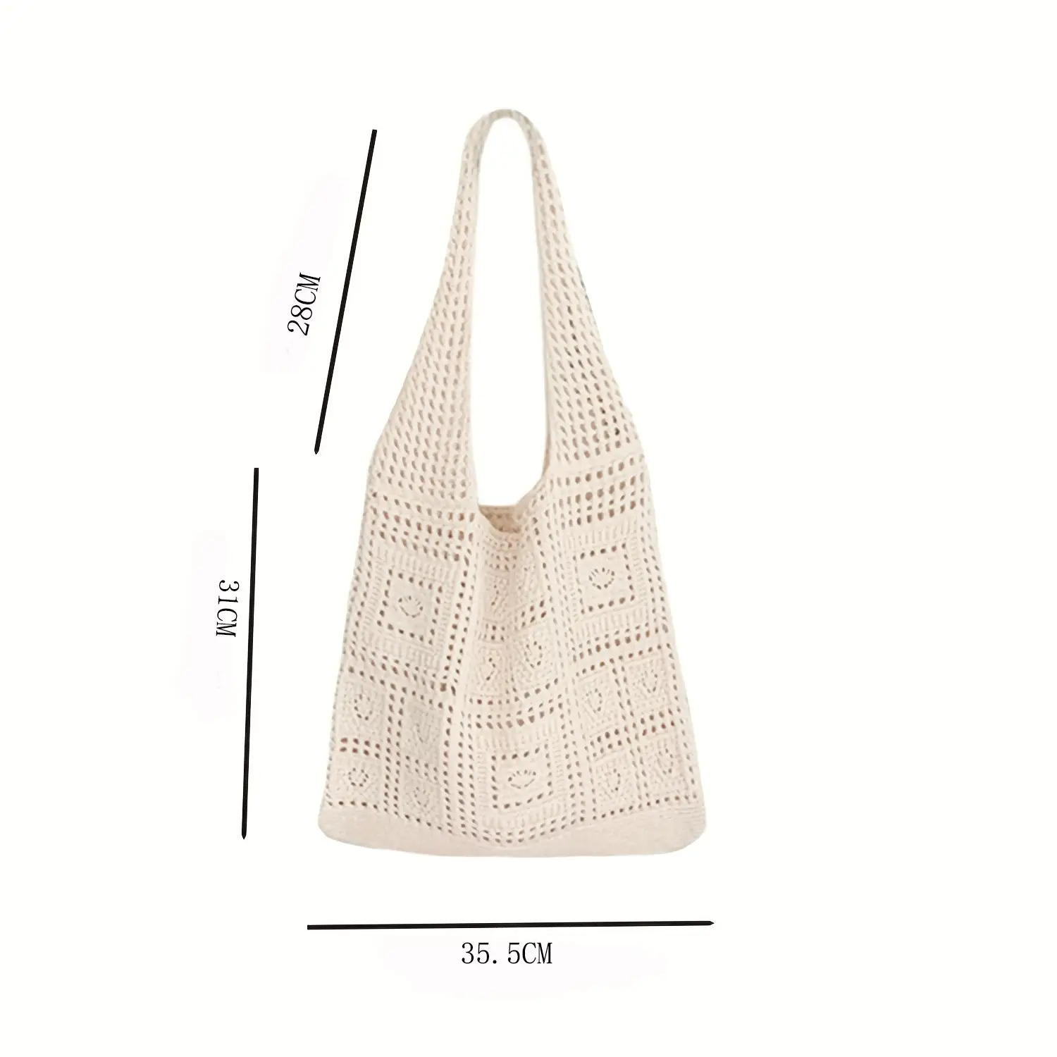 Red Knitted Hollow Shoulder Bag for Women — feature 1