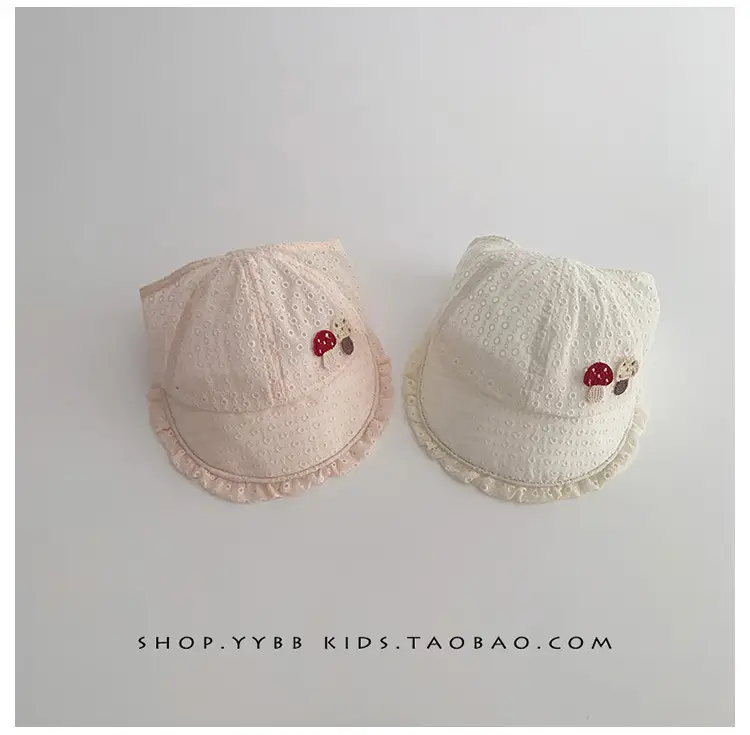 Children's White Beaded Sun Hat with Big Brim — feature 7