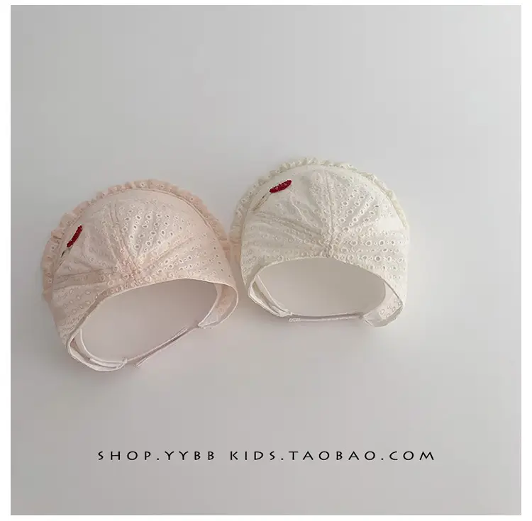Children's White Beaded Sun Hat with Big Brim — feature 8