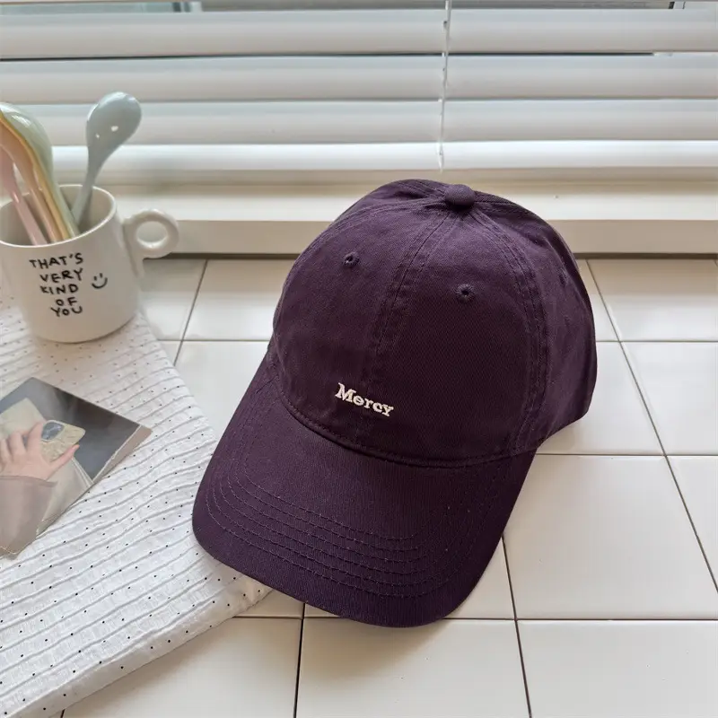 American-style Beige Letter Cap for Women Men - Image 2