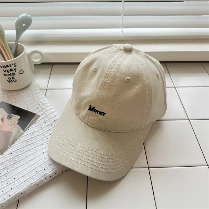 American-style Beige Letter Cap for Women Men - Image 7