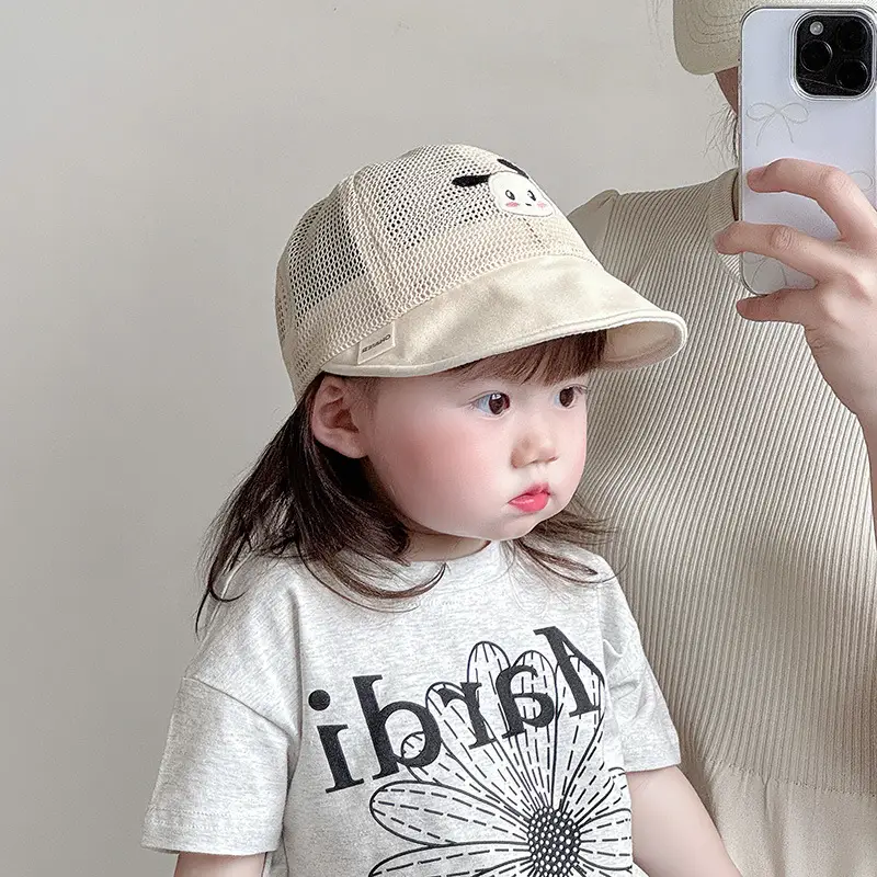 Girls Mesh Sun Hat with Brim Cap - Image 5