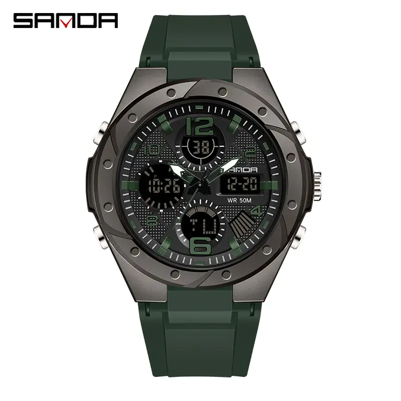 Sanda Red Dual Display Sports Watch for Men Women - Image 15