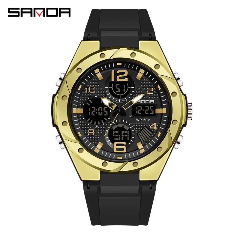 Sanda Red Dual Display Sports Watch for Men Women - Image 16