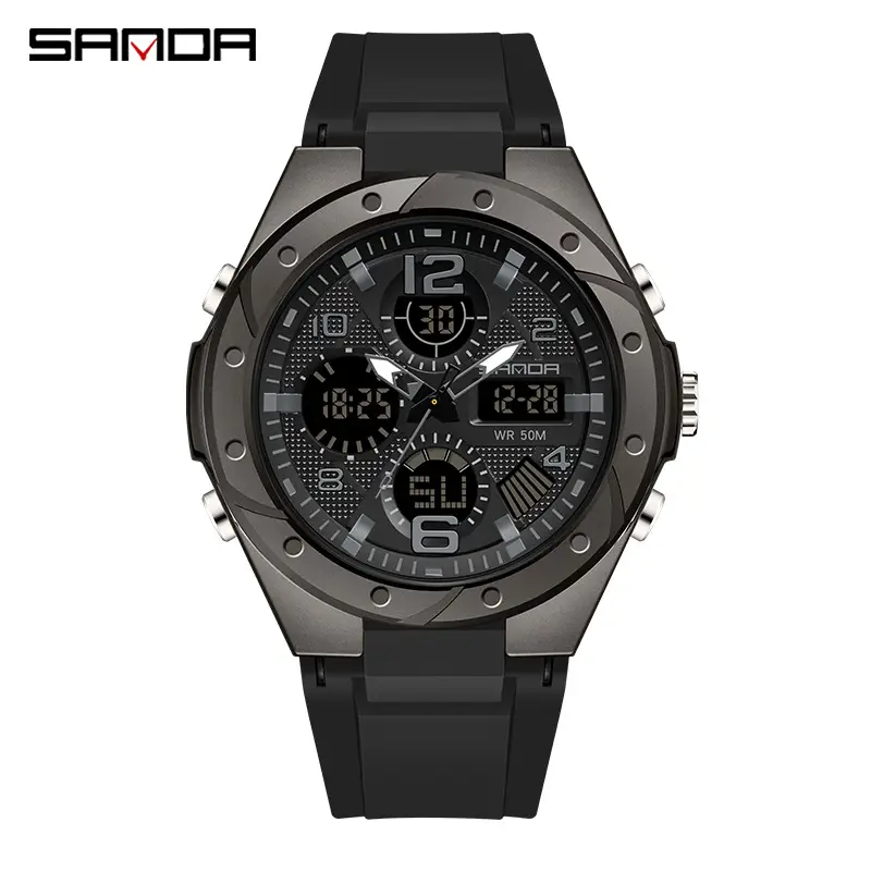 Sanda Red Dual Display Sports Watch for Men Women - Image 18