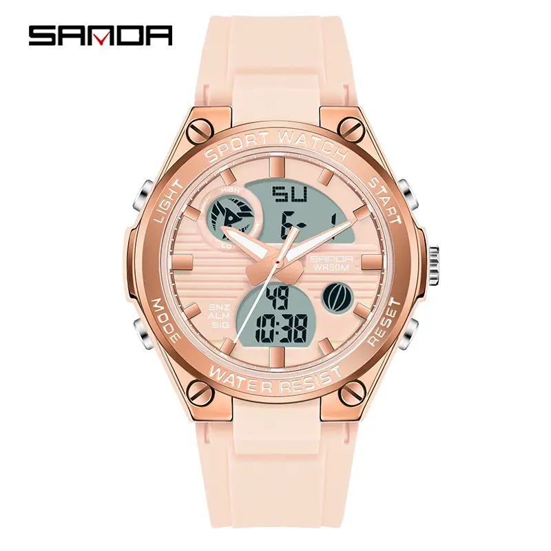 Sanda Red Dual Display Sports Watch for Men Women - Image 30