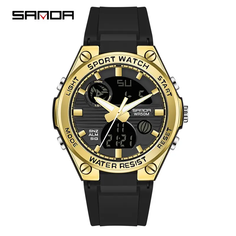Sanda Red Dual Display Sports Watch for Men Women - Image 33
