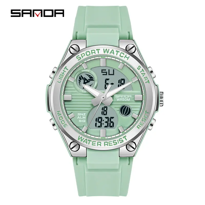 Sanda Red Dual Display Sports Watch for Men Women - Image 38