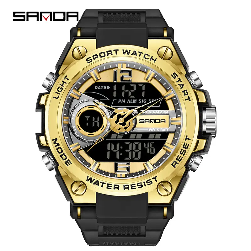 Sanda Red Dual Display Sports Watch for Men Women - Image 40