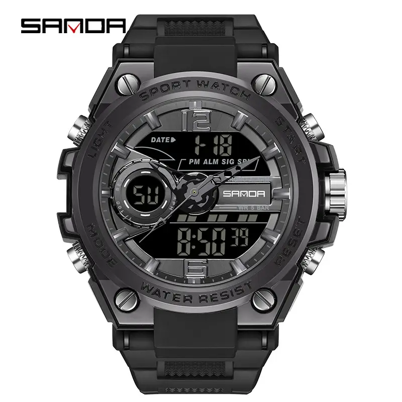 Sanda Red Dual Display Sports Watch for Men Women - Image 42