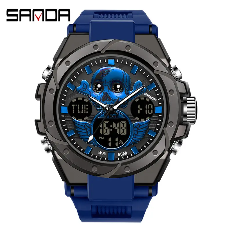 Sanda Red Dual Display Sports Watch for Men Women - Image 52