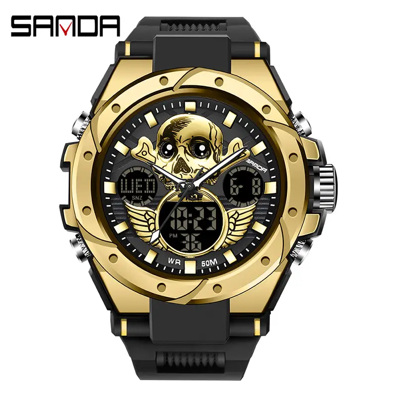 Sanda Red Dual Display Sports Watch for Men Women - Image 54