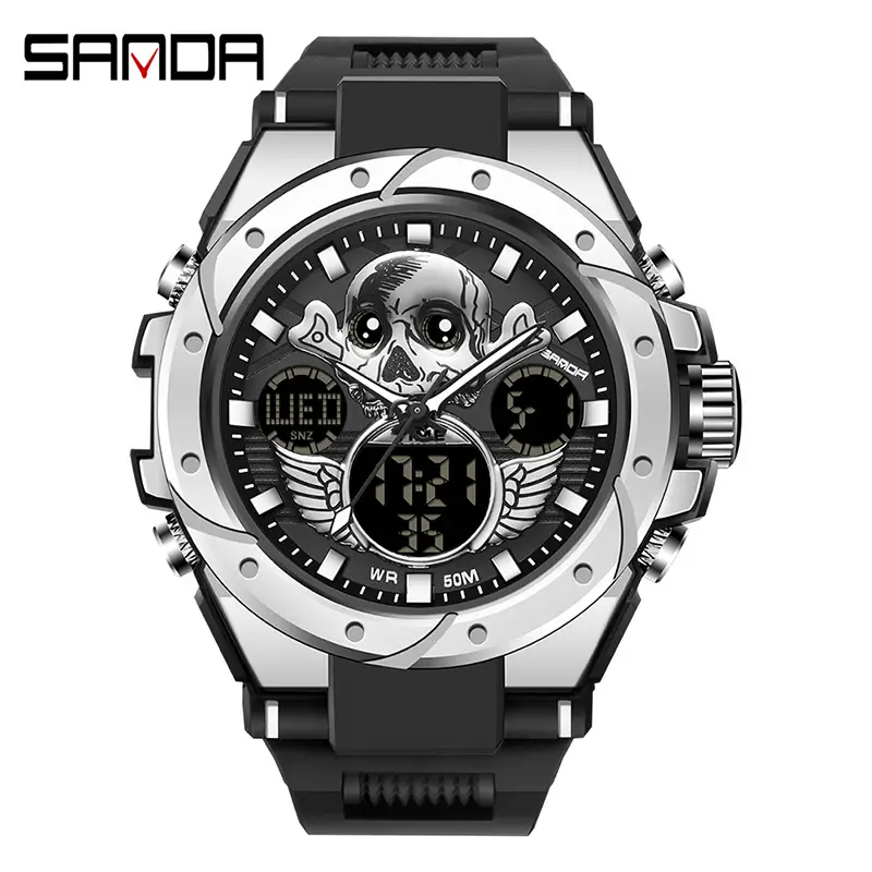 Sanda Red Dual Display Sports Watch for Men Women - Image 57