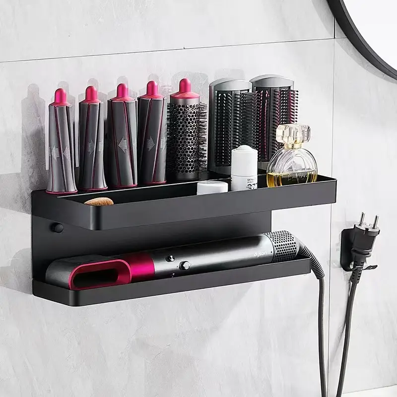 Dyson Curling Iron Holder Punch-Free Bathroom Rack Bathroom Storage Styling Hairdresser Dyson Storage Rack