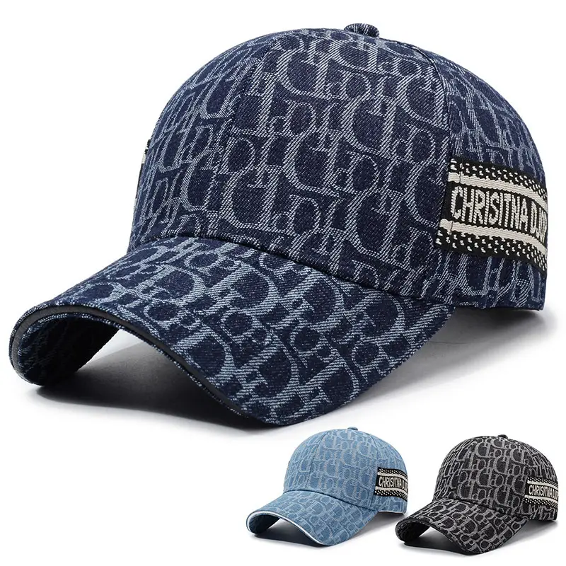 Christmas Letter Baseball Cap Blue Unisex Summer Hat