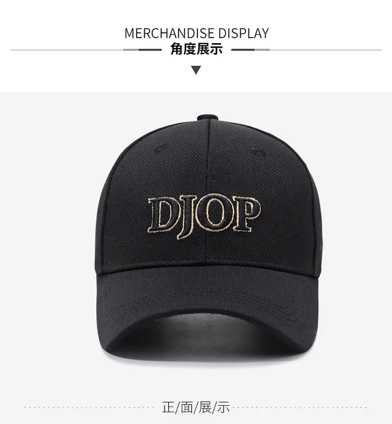 Men's Black Embroidered Baseball Cap with Korean Logo — feature 9