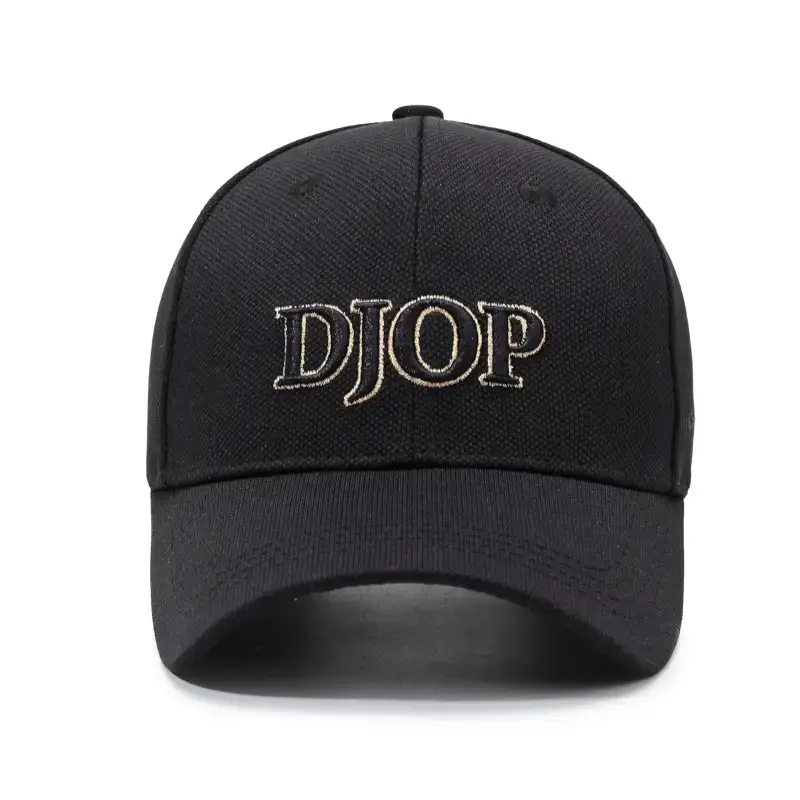 Men's Black Embroidered Baseball Cap with Korean Logo - Image 11