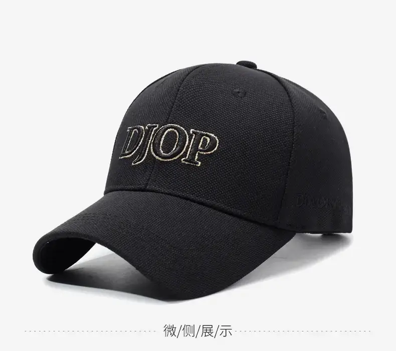 Men's Black Embroidered Baseball Cap with Korean Logo — feature 10