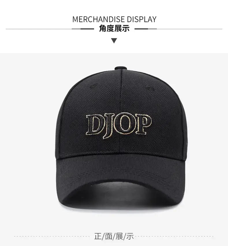 Men's Black Embroidered Baseball Cap with Korean Logo — feature 9