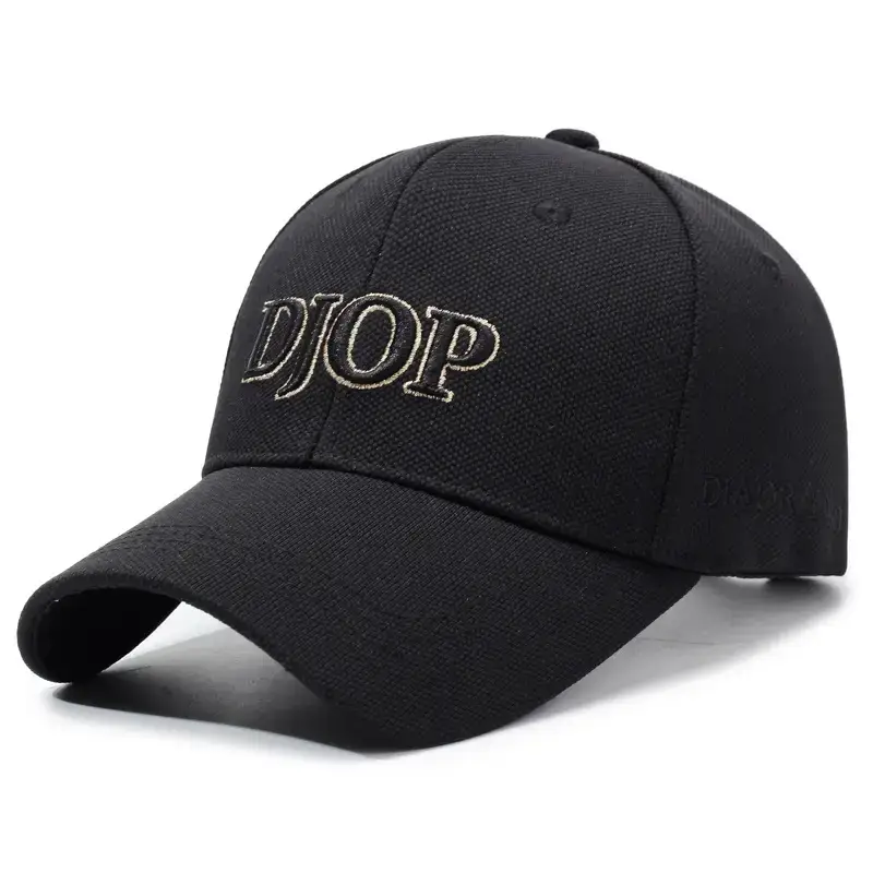 Men's Black Embroidered Baseball Cap with Korean Logo - Image 2
