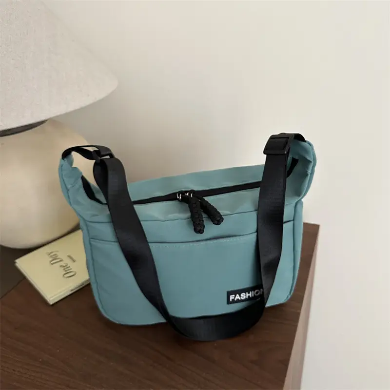 Lightweight Blue Canvas Shoulder Crossbody Bag for Women - Image 6