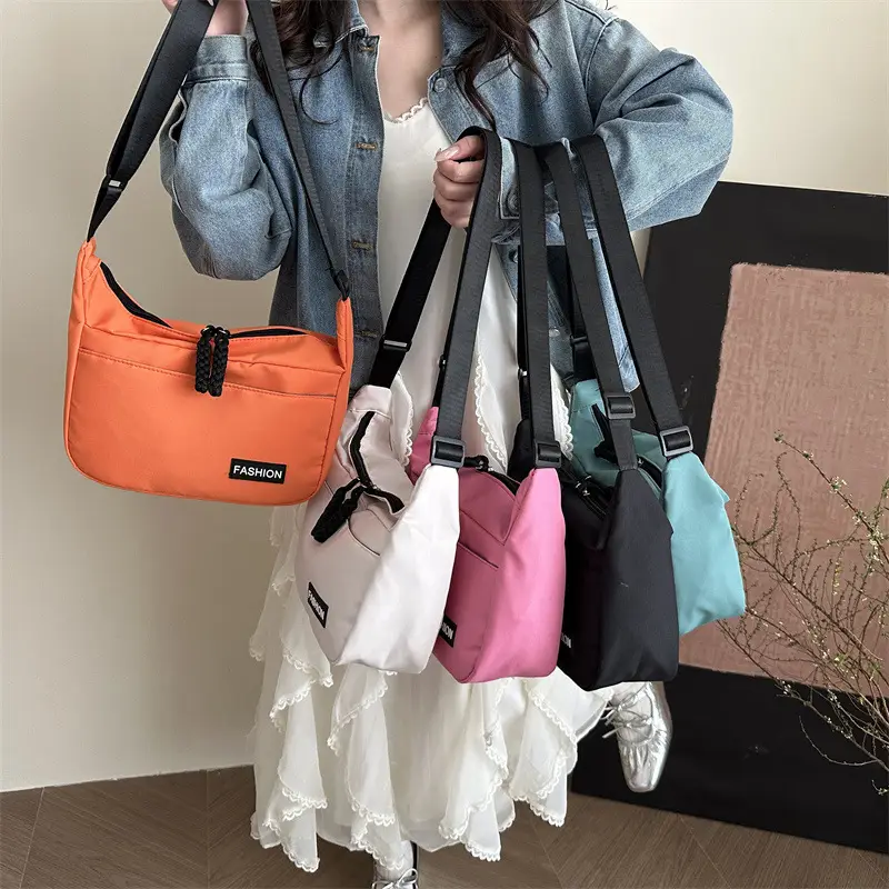 Lightweight Blue Canvas Shoulder Crossbody Bag for Women - Image 9