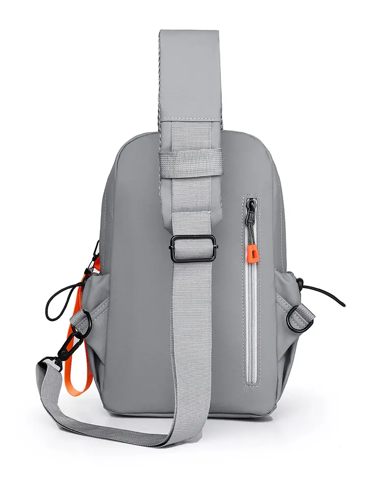 Men's Lightweight Crossbody Bag Black Orange Oxford Cloth
