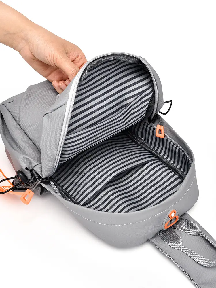 Men's Lightweight Crossbody Bag Black Orange Oxford Cloth