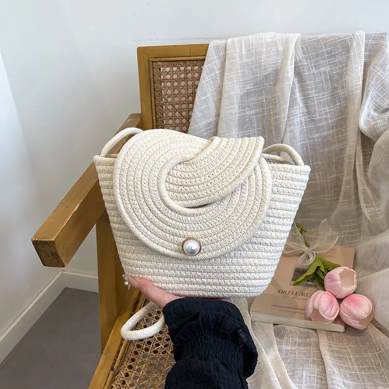 Pearl Pearl Flap Crossbody Bag for Women