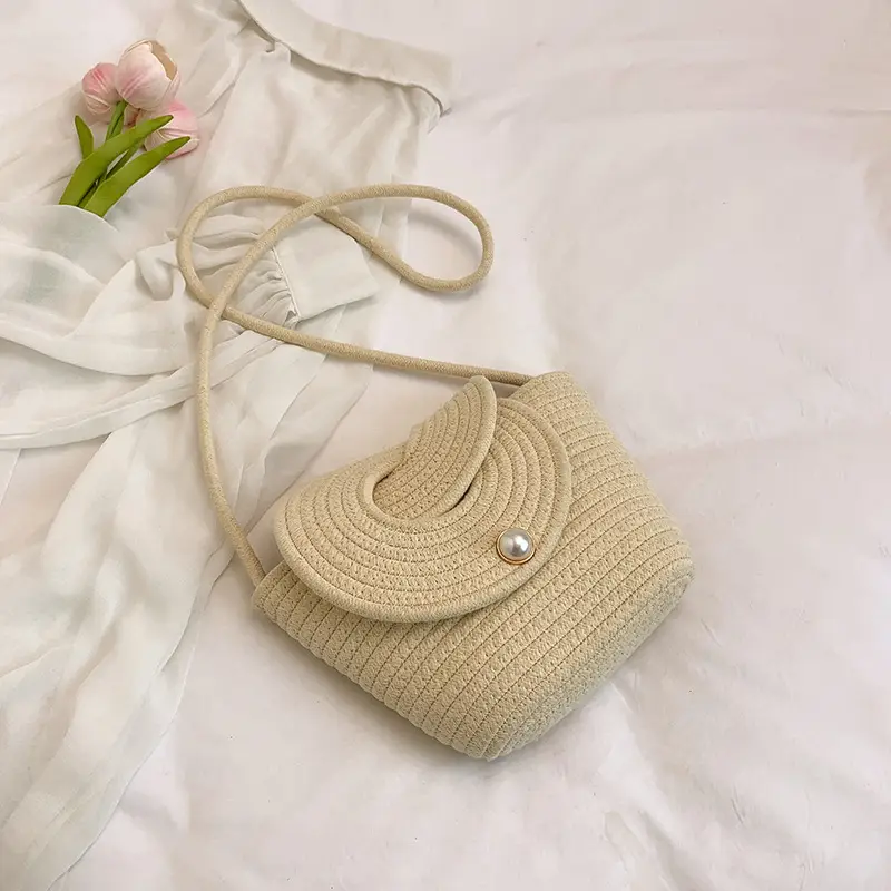 Pearl Pearl Flap Crossbody Bag for Women
