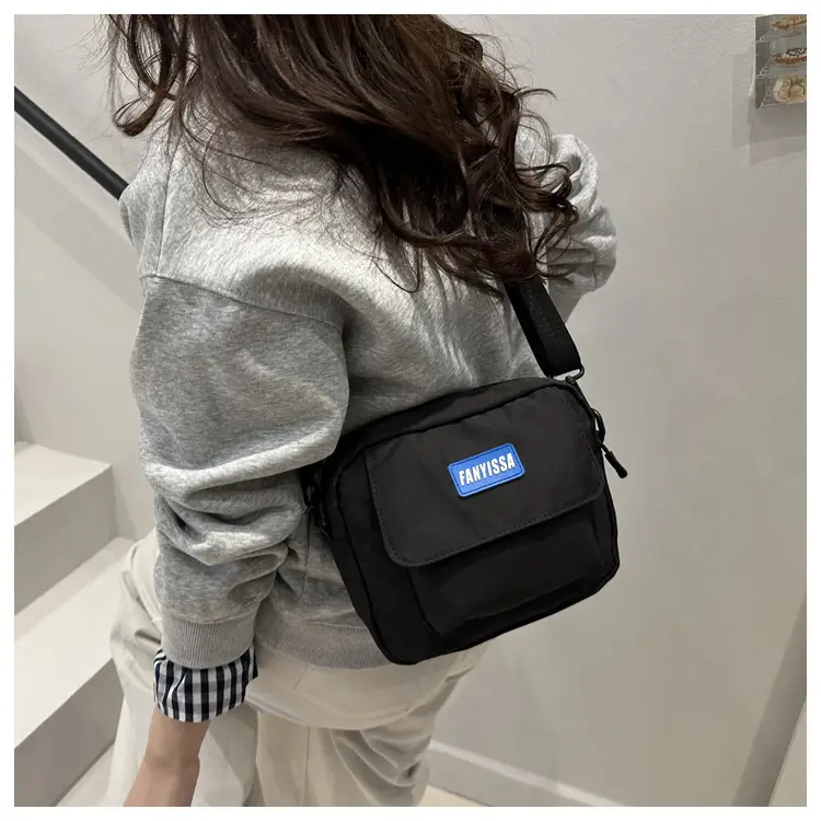 Japanese Style Crossbody Bag Black White 2025 Summer Canvas — feature 11
