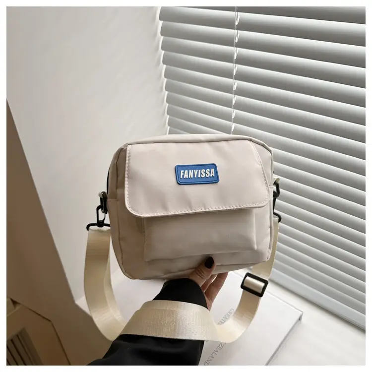 Japanese Style Crossbody Bag Black White 2025 Summer Canvas