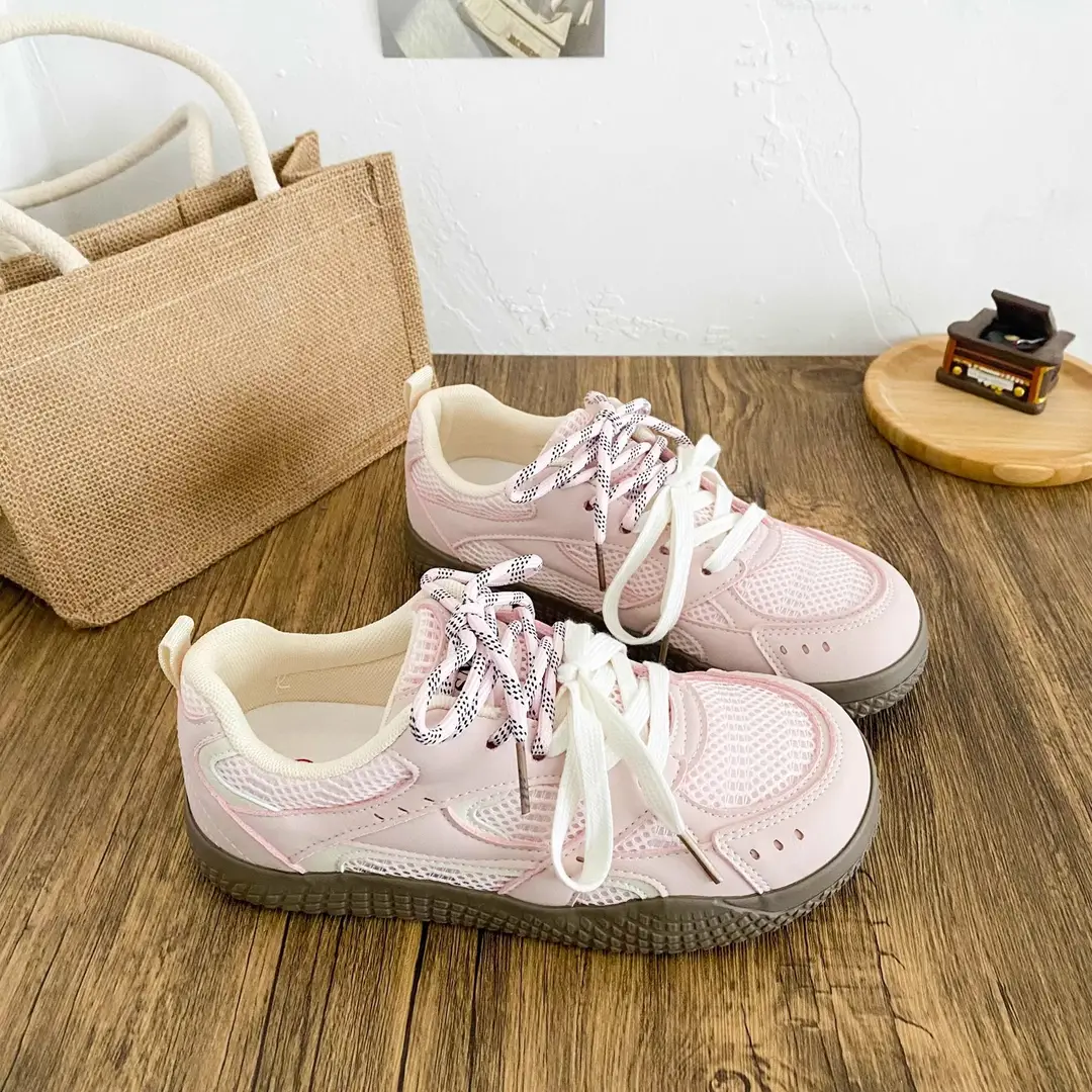 Spring 2025 New White Shoes Mesh Breathable Sports Casual Shoes Fashionable All-match Non-slip German Training Shoes for Women - Image 5