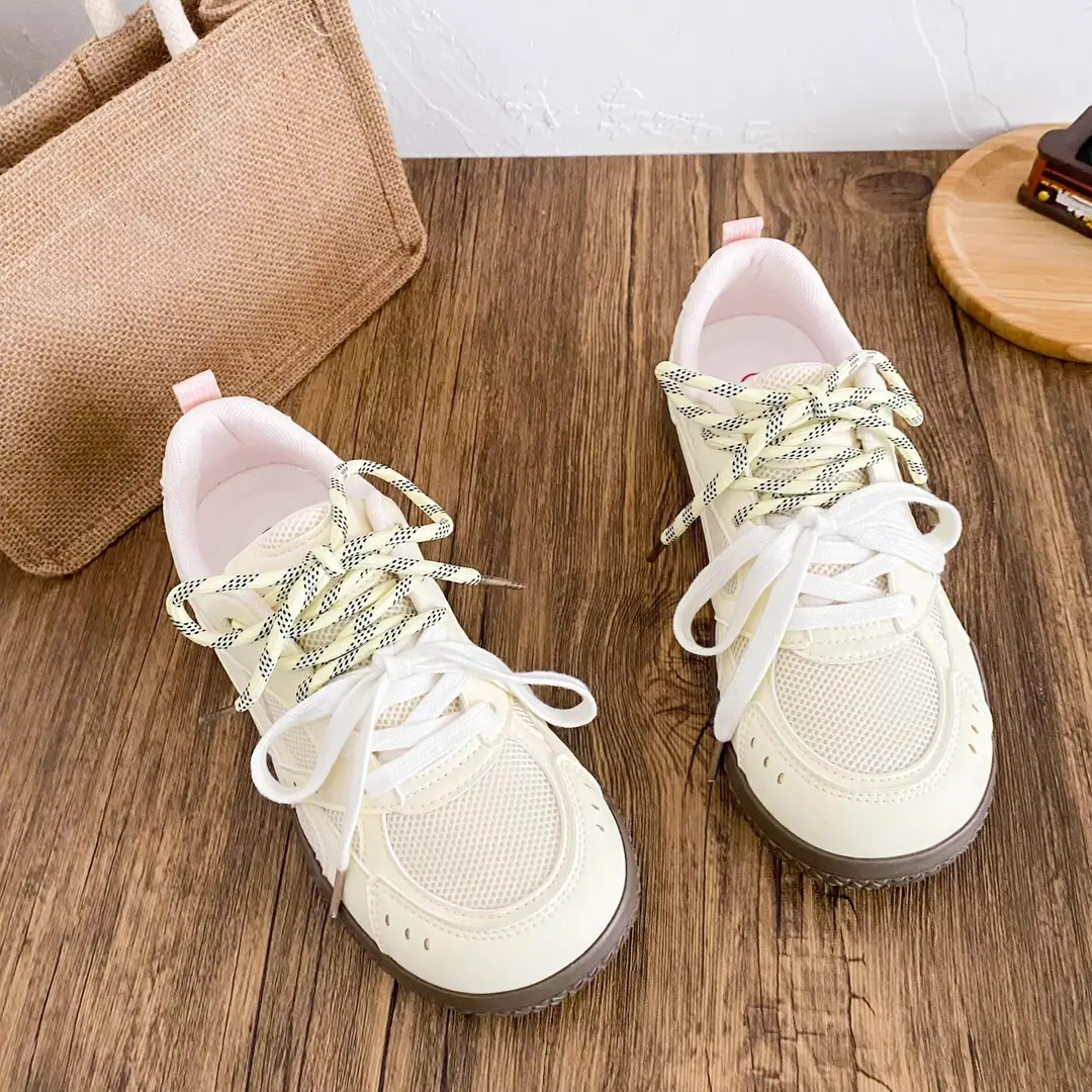Spring 2025 New White Shoes Mesh Breathable Sports Casual Shoes Fashionable All-match Non-slip German Training Shoes for Women - Image 6