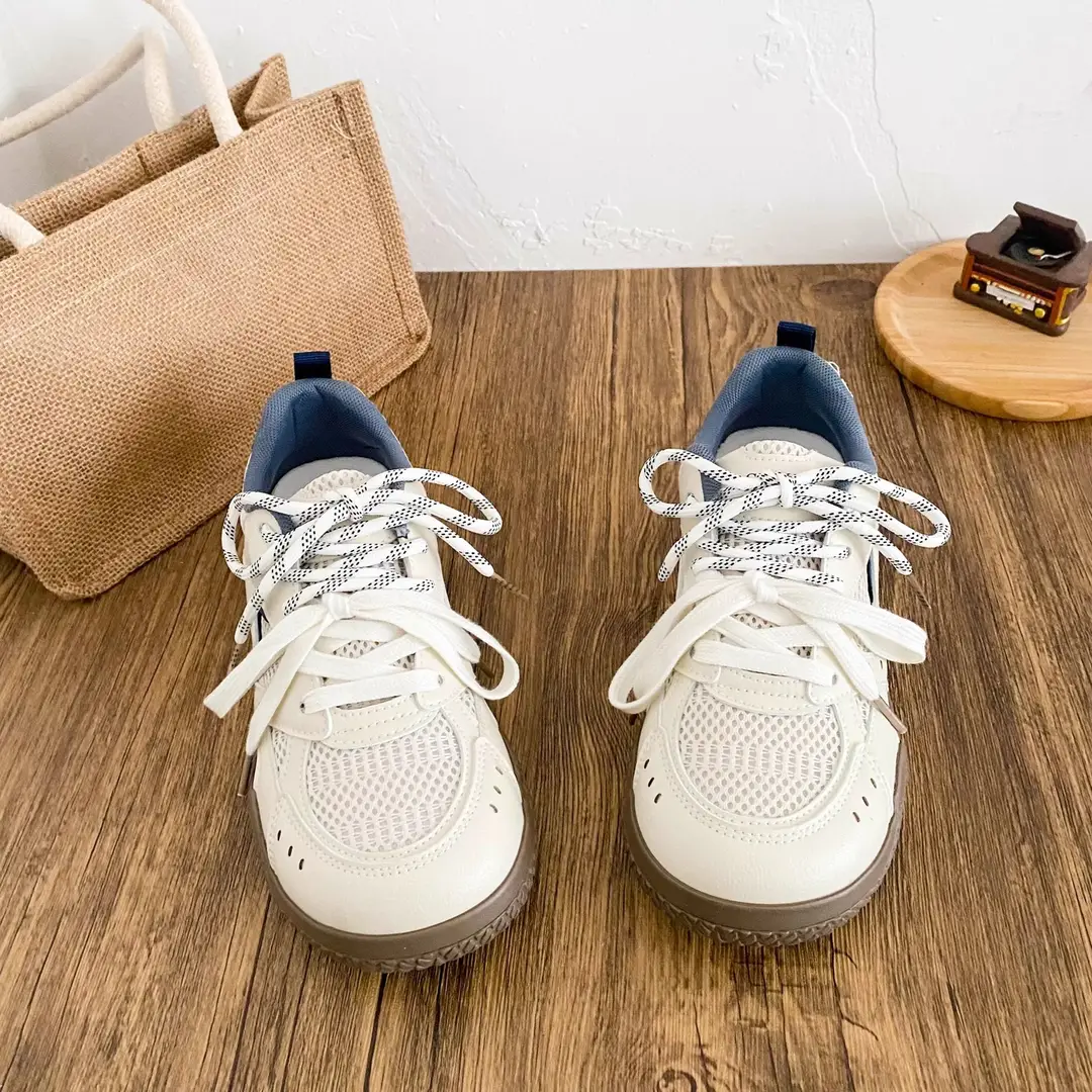 Spring 2025 New White Shoes Mesh Breathable Sports Casual Shoes Fashionable All-match Non-slip German Training Shoes for Women - Image 7