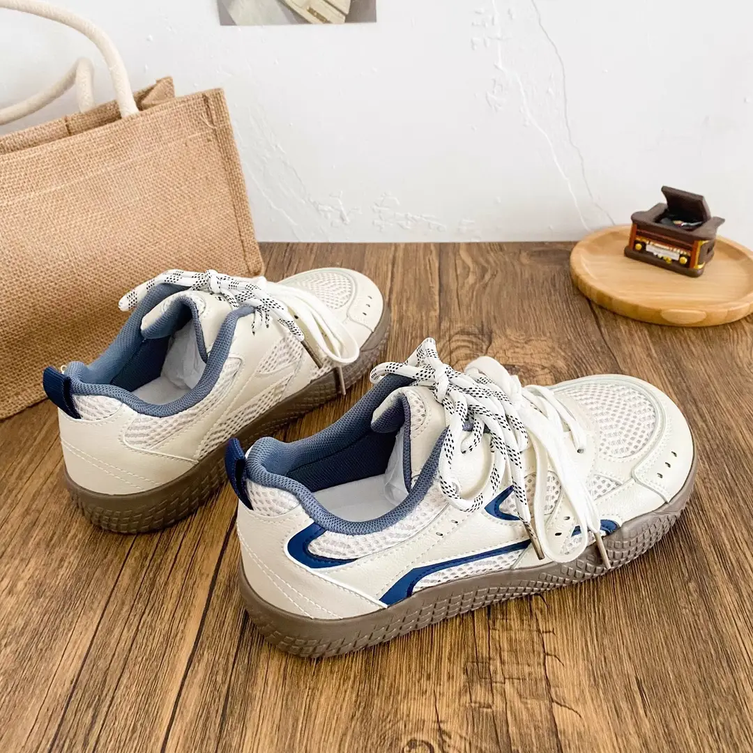 Spring 2025 New White Shoes Mesh Breathable Sports Casual Shoes Fashionable All-match Non-slip German Training Shoes for Women — feature 3