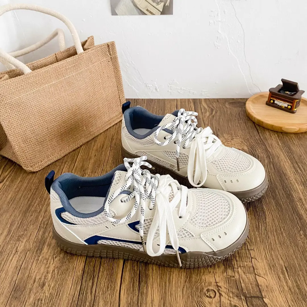 Spring 2025 New White Shoes Mesh Breathable Sports Casual Shoes Fashionable All-match Non-slip German Training Shoes for Women - Image 3
