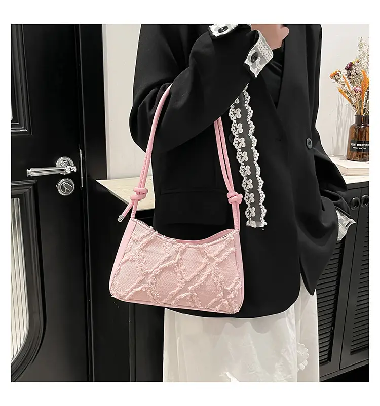 Pink Quilted Shoulder Crossbody Bag for Women — feature 13